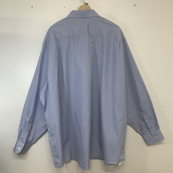 Joseph Abboud Non Iron Classic Fit Mens Dress Shirt 20 Tall 100% Cotton Blue - Picture 4 of 8